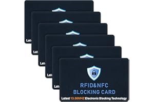 6 Pack RFID Blocking Cards,Credit Card Protectors for Wallet, Contactless NFC Shield for Debit Cards & Passport Security, Met