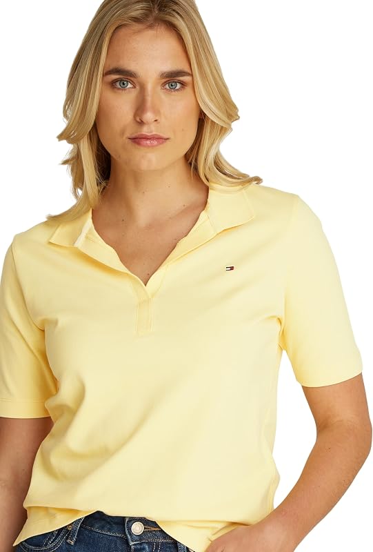 Polo Manches Courtes Femme 1985 Pique Regular Fit, Jaune (Citronella), S — photo 3 sur 6