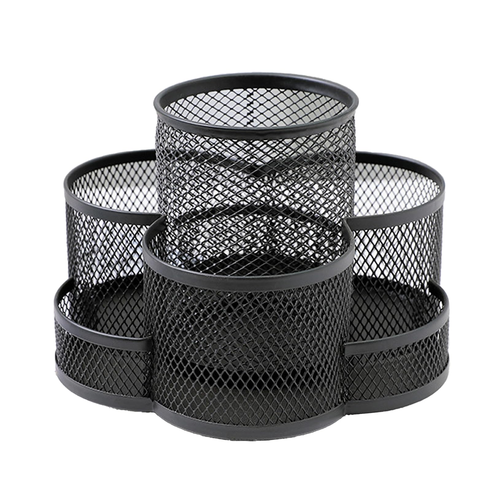 Naice Desk Organiser, Pen Holder, Metal Desk Tidy Pen Pot,Desktop Organiser with 7 compartments School Supplies Home Office Desk accessories black