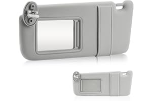 HKPARTS for 2009-2016 Toyota Venza with Sunroof Left Driver Side Sun Visor SunVisor 74320-0T021-A1 (Gray)