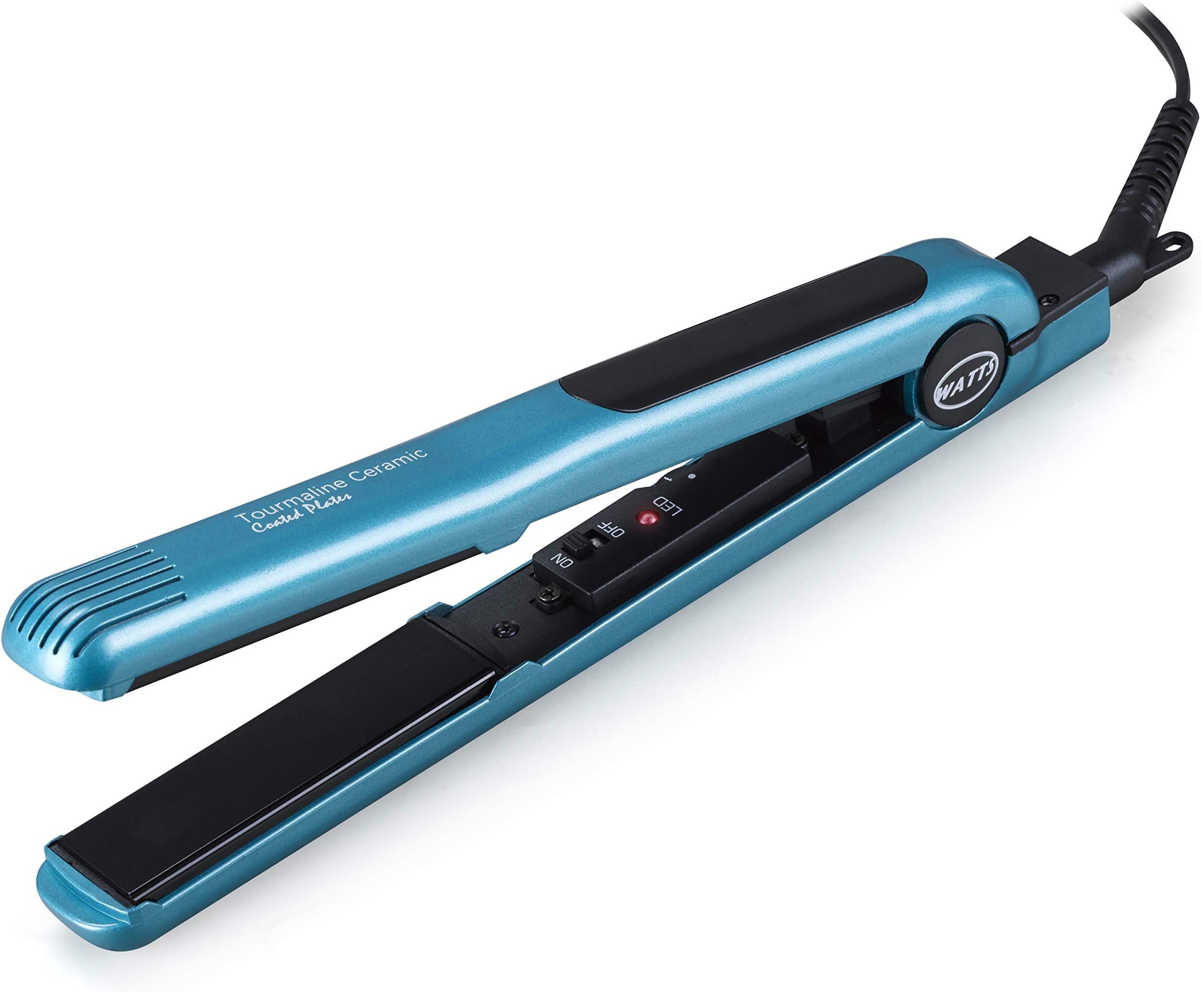 Anti Frizz Flat Iron Heat Adjustable Hair Straightener (Worldwide Voltage, Blue/Black)