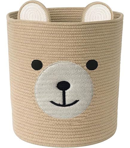 Cute Babys - Cesta De Lavandería Para Niños, León, Plegable, Gruesa Y Duradera, Organizador De Juguetes, Cestas Redondas Y Decoración De Habitación Del Bebé (gris Claro