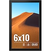 LaVie Home 6x10 Picture Frame for Wall Display, 6x10 Black Picture Frame with HD Plexiglas, 6 x 10 Frame 1 Pack, Display Frame for Vertical or Horizontal, Classic Collection