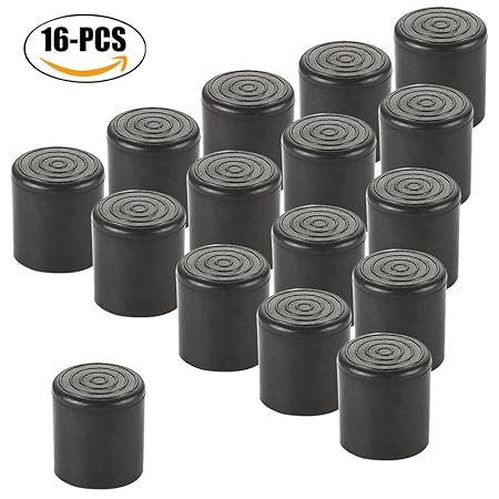 Outgeek Furniture Feet Cover Chair Leg Cover Anti Skid Scratch Proof Furniture Feet Cap 0.87in Black 16Pcs