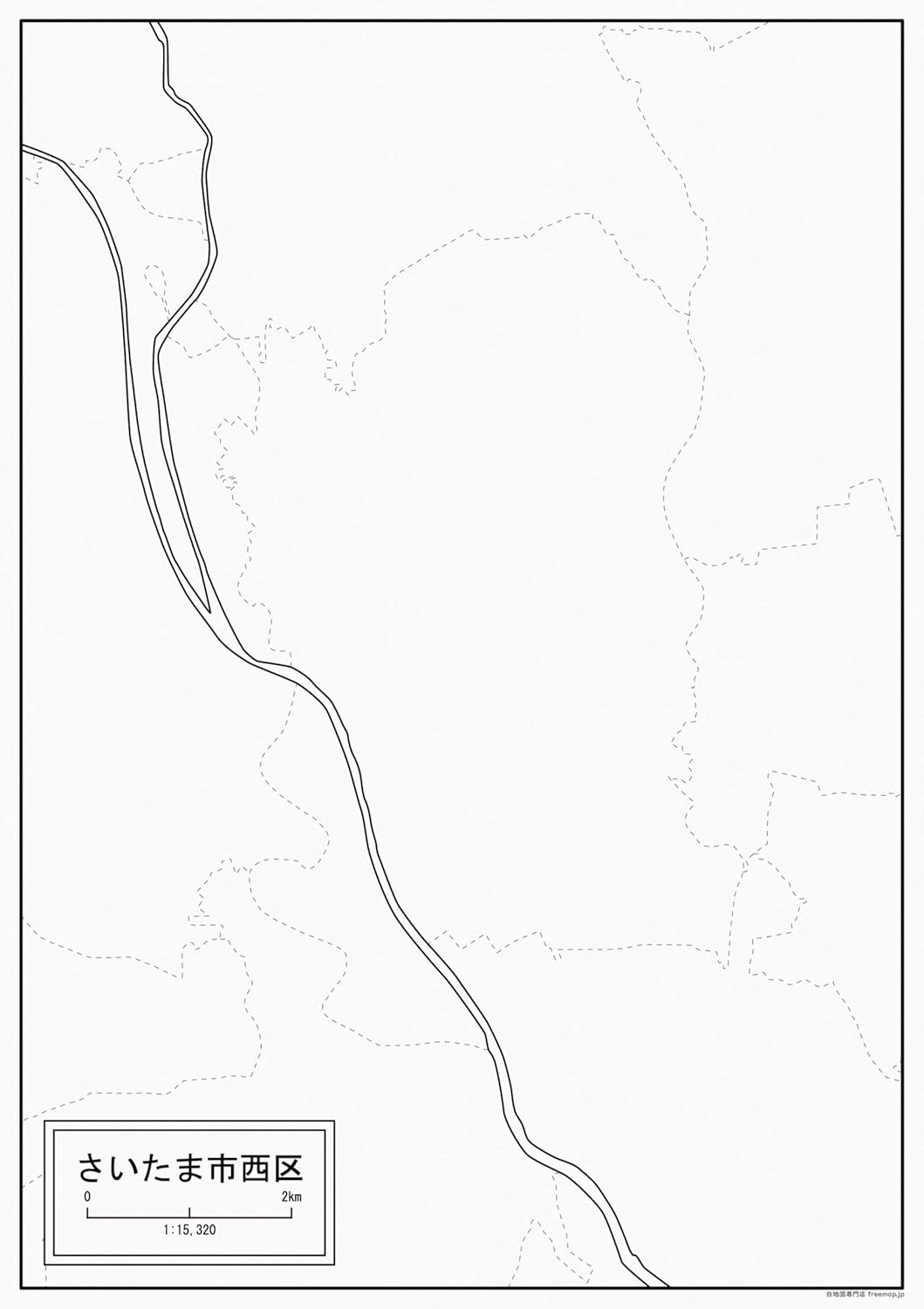 Amazon 埼玉県さいたま市西区の白地図 A1サイズ 2枚セット 地図 文房具 オフィス用品