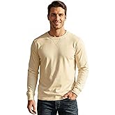 JEEGAL Men's Long Sleeve T-Shirts 100% Cotton Heavyweight Pre-Shrunk, Casual Basic Tee Long Sleeve Shirt for Men