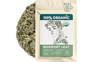 ZHIVANA ORGANICS Mugwort Tea Organic Loose Leaf (4oz) – Mugwort Herb - Artemisia Hierba Seca Organica – Dried Mugwart Leaves