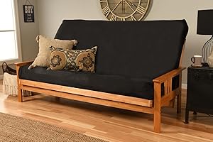 KODIAK FURNITURE Queen Size Futon Mattress Cover, Suede Microfiber, Zippered, Kodiak Styles Premium Quality (Suede Black)