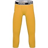 PIQIDIG Youth Boys Compression Pants 3/4 Basketball Tights Sports Capris Leggings