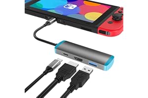 RUNTOGOL USB C to HDMI Adapter for Switch 2/Switch/Switch OLED/Steam Deck,Replacement for Official Switch2,Dock,USB C Docking Station with 4K@60Hz HDMI Port/Type C Port/USB 3.0 Port