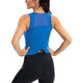 ICTIVE Workout Crop Tops for Women Yoga Cross Sleeveless Gym Mesh Back Running Tank Muscle Shirts