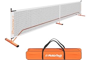 PICKLETECH 4.0 Slim Version Portable Pickleball Nets Outdoor Game 22 FT Pickleball Net-USAPA Regulation Size-Pickle Ball Net System with Carrying Bag for Driveway