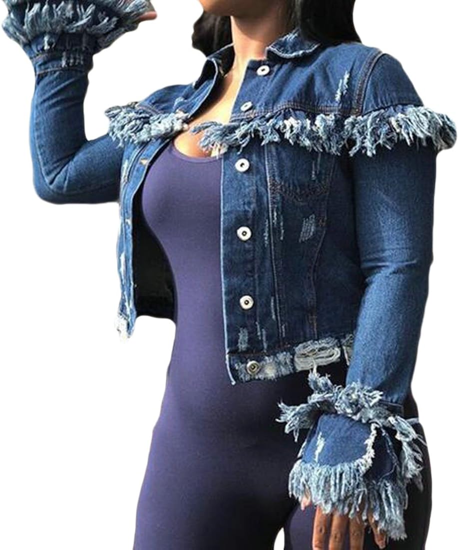 cut off jean jacket womens