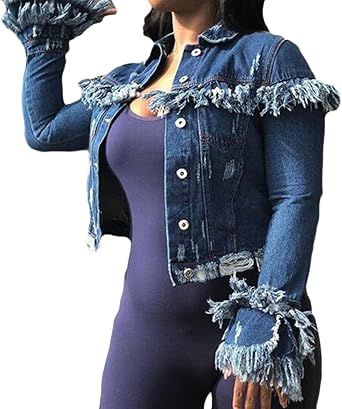 cut off cropped denim jacket