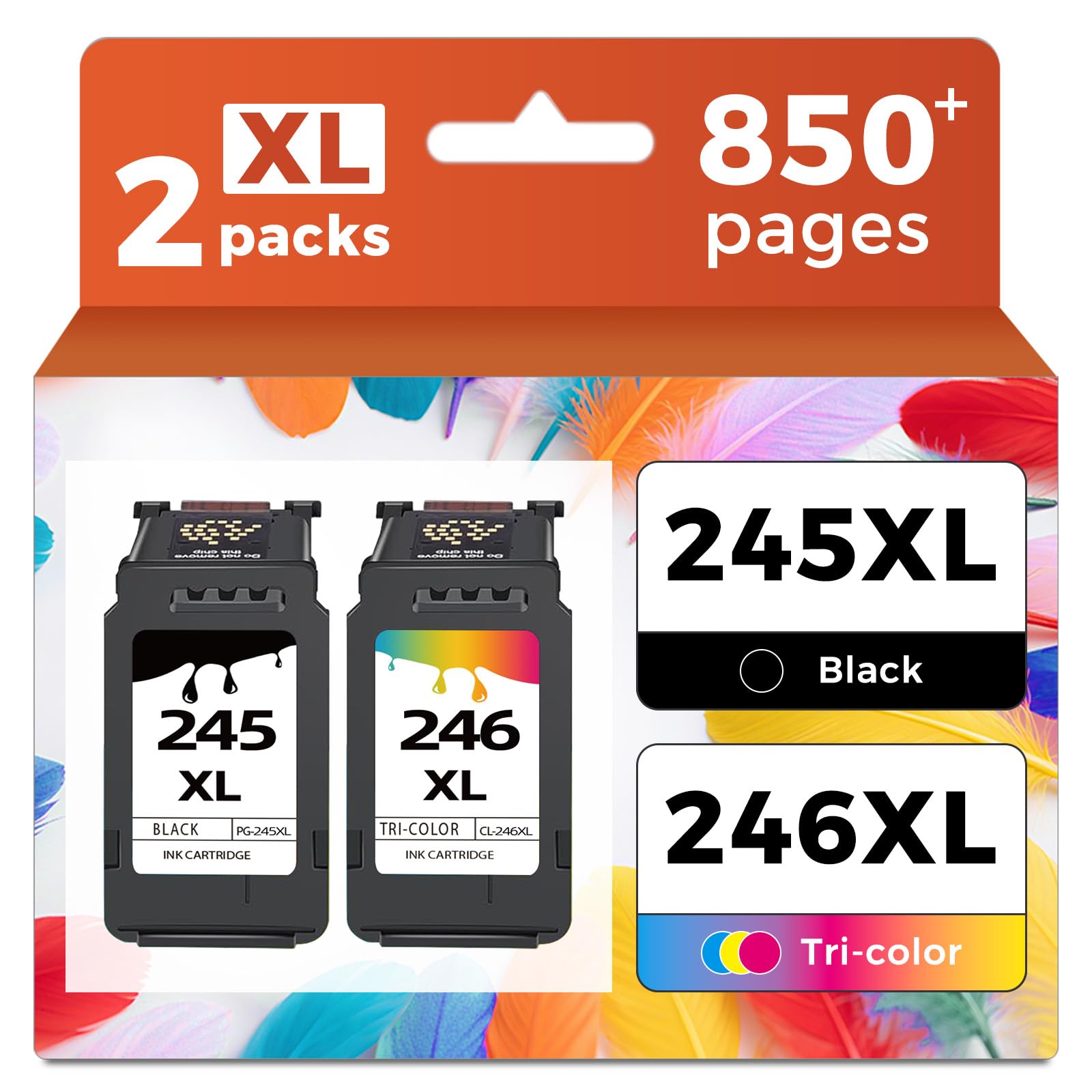 Photo 1 of Ubinki 245XL 246XL Combo Pack Compatible for Canon Ink 245 and 246 XL to TR4500 MX490 MG2522 MX492 TR4520 TS3322 TR4522 TS3122 TS3300 MG2522 TS3320 TS3100 Printer Ink Cartridge PG245 CL246 243XL 244XL