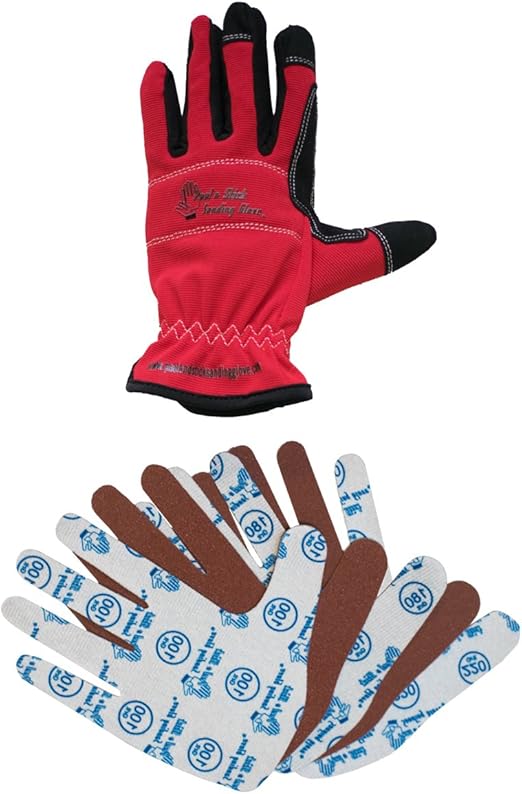 Peel & Stick Sanding Single Glove Set (Left Medium) with paper