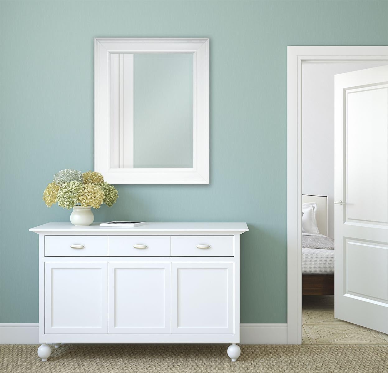 MCS Wall Mirror, White: Home & Kitchen
