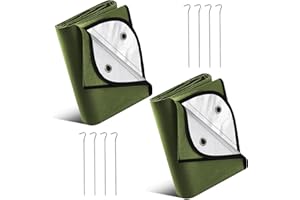 Kingdder 2 Pcs Heavy Duty Insulated Tarp Emergency Blankets for Survival 60 x 82 Inches Thermal Reflective Tarp Camping Blanket Infrared Blocked Cover Tent Insulation for Rescue Winter Hiking(Green)