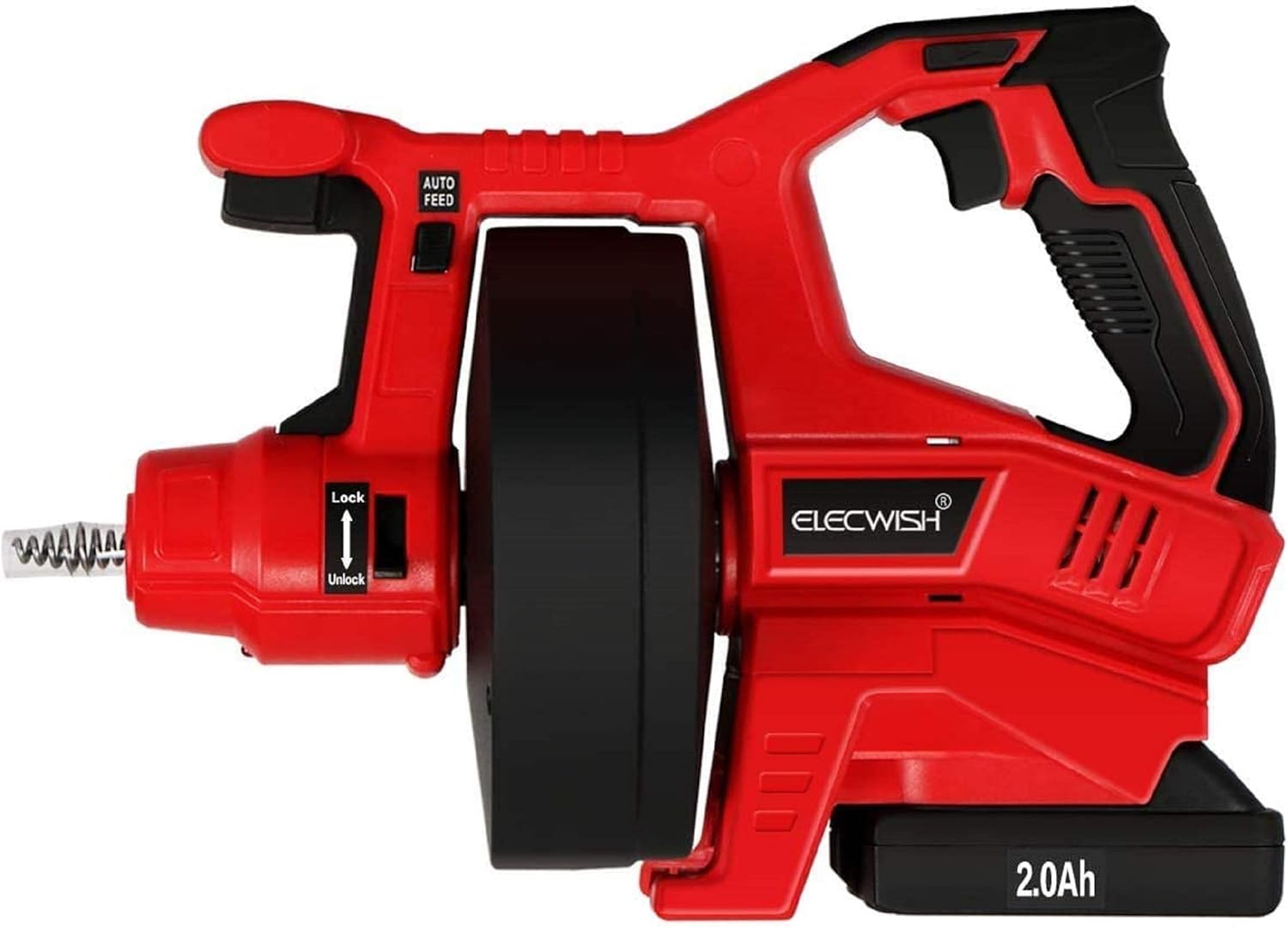 ELECWISH 27Ft Electric Drain Auger Snake Kit, 8Volt MAX LiIon