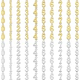 Sorcristy 100PCS Metal 0-9 Number Charm Pendants for DIY Craft Keychain Bracelet Necklace Earring Jewelry Making (Gold, Silver)