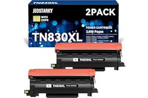 Jeostarky Compatible TN830XL Toner Replacement for Brother TN830XL TN830 XL Toner use with HL-L2460DW HL-L2405W HL-L2400D HL-L2480DW MFC-L2820DW MFC-L2760DW DCP-L2640DW MFC-L2900DW (Black,2 Pack)
