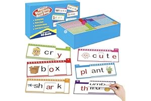 40 Phonics Word Family Flip Set, Word Family Building Cards for Early Reading, Sight Words Flash Cards Kindergarten Phonics F
