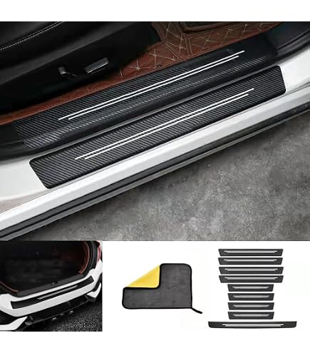 YIWANG Seuil de porte 100 % fibre de carbone véritable pour