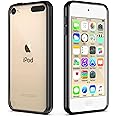ULAK Compatible with iPod Touch 7/6/5 Case, Clear Slim Hybrid Bumper TPU/Scratch Resistant Hard PC Back/Corner Shock Absorption Case for Apple iPod Touch 5th/6th/7th Generation, Black