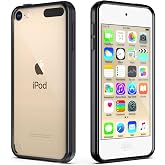 ULAK Compatible with iPod Touch 7/6/5 Case [Anti-Yellowing], Black | Transparent Slim Hybrid TPU Bumper/Scratch Resistant Hard PC Back, Corner Shock Absorption Case for iTouch 5th 6th 7th Gen
