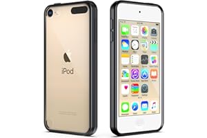 ULAK Compatible with iPod Touch 7/6/5 Case, Clear Slim Hybrid Bumper TPU/Scratch Resistant Hard PC Back/Corner Shock Absorption Case for Apple iPod Touch 5th/6th/7th Generation, Black