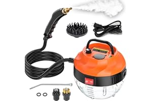 HOMBASING Steam Cleaner, 2500W High Pressure Steam Cleaner for Home, Steamer for Cleaning with 3 Brush Heads and Extended Rod, Handheld Steam Cleaner for Upholstery, Kitchen, Bathroom, Grout and Tile