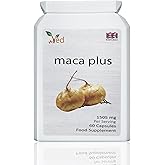 Ved Organic Maca Root Black, Red, Yellow 1505 mg per Serving 60 Capsules Peruvian Maca Root Gelatinized 100% Pure Non-GMO Supports Reproductive Health Natural Energizer (30 Days Supply).