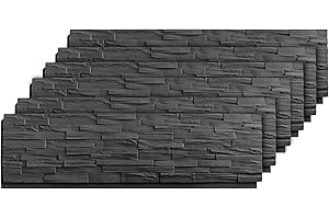 ROOMTEC 6-Packs Faux Stone Wall Covering Panels for Interior and Exterior Decor, PU Stone Veneer Exterior, Exterior Siding Panels for DIY Home Improvement Projects, 45.67" x 12.99"