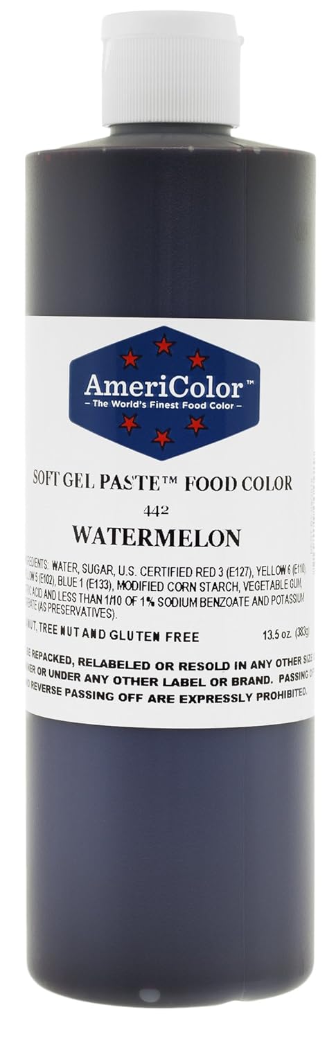 AmeriColor Food Coloring, Watermelon Soft Gel Paste, 13.5 Ounce