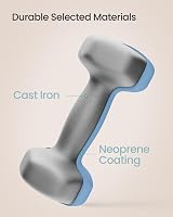 SONGMICS 2 x 3 kg Neoprene Dumbbells Hexagonal Pale Blue view 5
