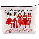 WZMPA Sorority Cosmetic Make up Bag Greek Sorority Gift God Says You Are Sorority Makeup Zipper Pouch Bag Sorority Paraphernalia(God Says Red)