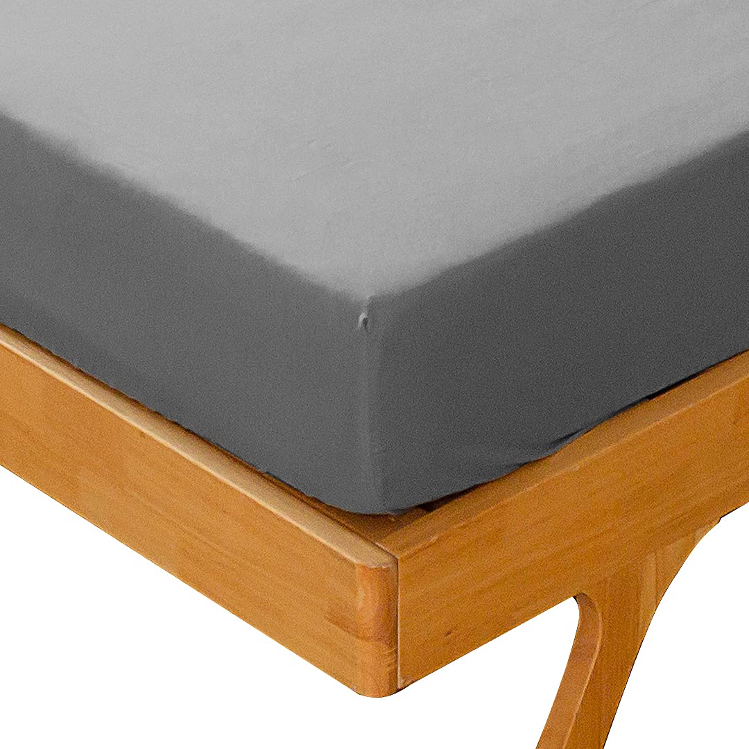 Kono Fitted Sheets King Size 90gsm Brushed Microfiber with 25cm Deep Pocket(Dark Grey, King)