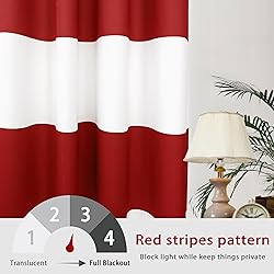 DriftAway Red Stripe Room Darkening Window Curtains