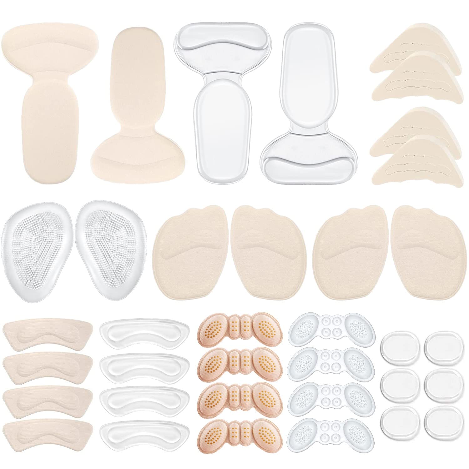Photo 1 of 18 Pairs Shoe Filler High Heel Cushion Pads Adjustable Toe Filler Inserts Front Insoles Heel Grips Liner Insert for Preventing Too Big Shoe from Heel Slipping Blisters Relieve Pain