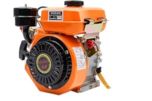 AOOCHU 196CC 4 Stroke Diesel Engine, 168F 2200W Single Cylinder Air Cooled Diesel Engine, Small Diesel Engine Manual Start Single-Valve Fuel Injection for Water Pumps Cultivators Tiller