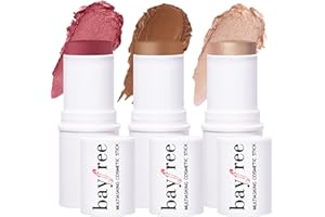 KIMUSE Multi Stick Trio Face Makeup, Cream Blush Stick for Cheeks & Lips, Contour Stick & Highlighter Makeup Sticks for All Skin