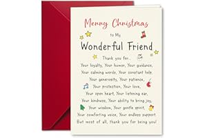 PTRUKD Christmas Card for Wonderful Friend, Poem Christmas Cards for Bestie BFF Soulmate, Xmas Holiday Gifts, Xmas to A Special Friend Card
