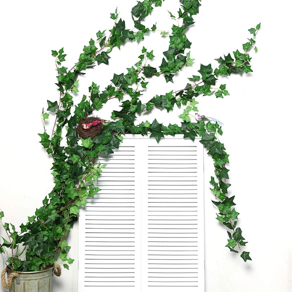 Veryhome Artificial Ivy Silk Fake Vine Wall Hanging Party Decoration Wedding Garland Greenery Leaves Garden Home Foliage Plants (Green) - Image 4