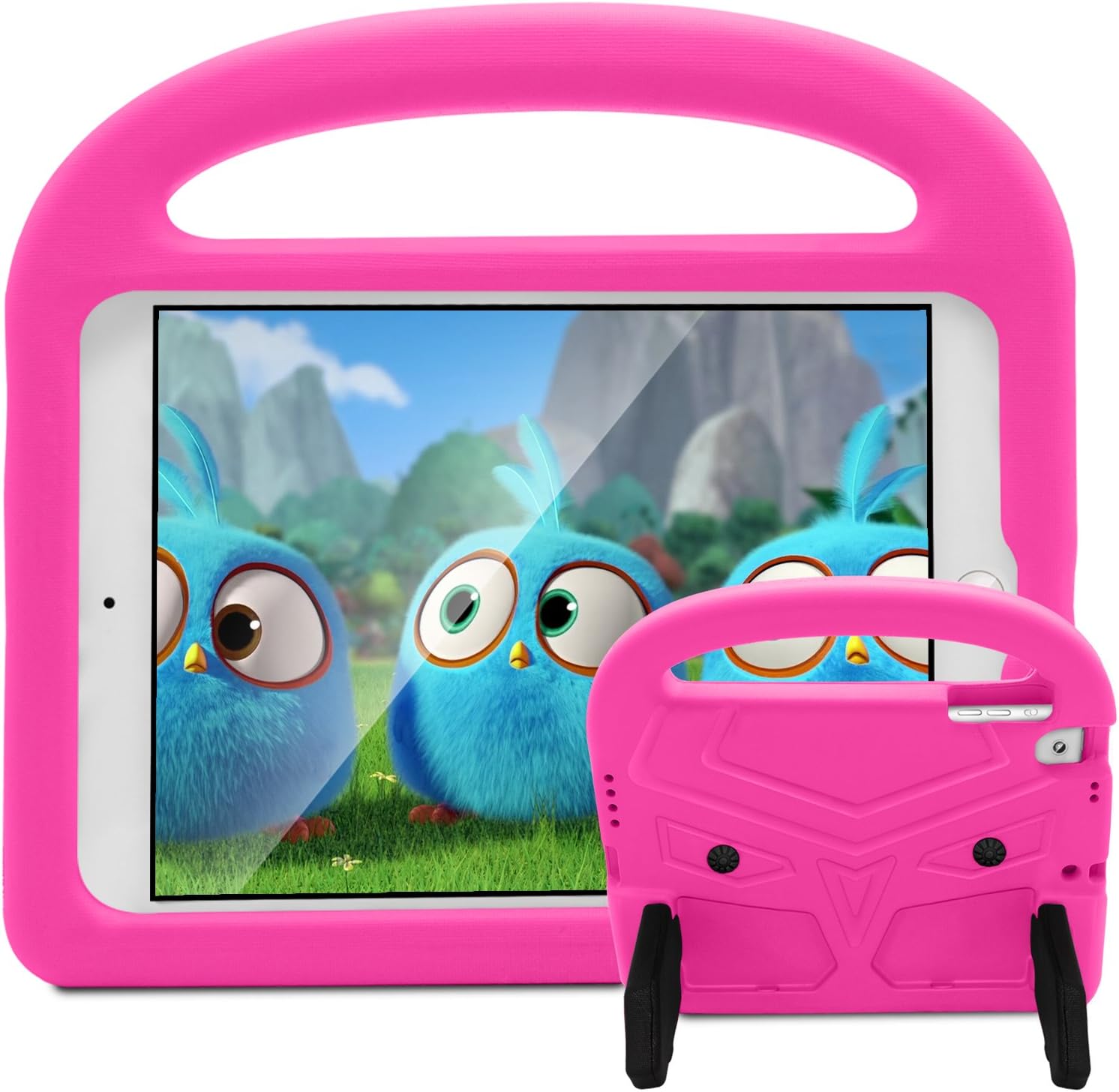iPad 9.7 2018/2017 case, iPad Pro 9.7 Case, iPad Air 2 Case, Roasan Shockproof Stand Light Weight Handle for Kids Cover with iPad 9.7-inch 2017/2018 Latest Gen (iPad 5th / 6th Gen Tablet,Pink)