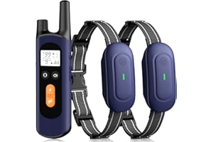 DELUPET Dog Shock Collar for 2 Dogs - 1/2 Mile Range, IPX7 Waterproof with 4 Training Modes, Security Lock, Rechargeable e-Collar for All Breeds, Sizes Dogs