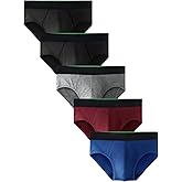 TIICHOO Mens Incontinence Underwear Washable Cotton Leak Proof Underwear for Men Briefs 5 Pack