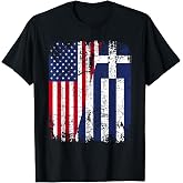 GREEK American Flag | Men Women Kids | GREECE T-Shirt