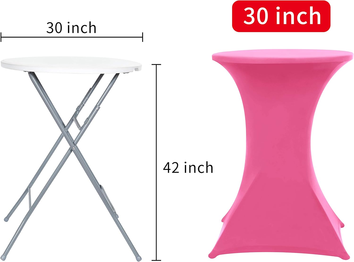 Obstal Waxberry Red Cocktail Table Covers Stretch Spandex Cocktail Table Cover Cloth for Wedding (30"-32" Diameter x 42" Height,1Pc): Home & Kitchen