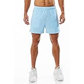Ouber Men's Athletic Gym Shorts Workout Quick Dry Shorts for Men Running Training with Zipper Pockets