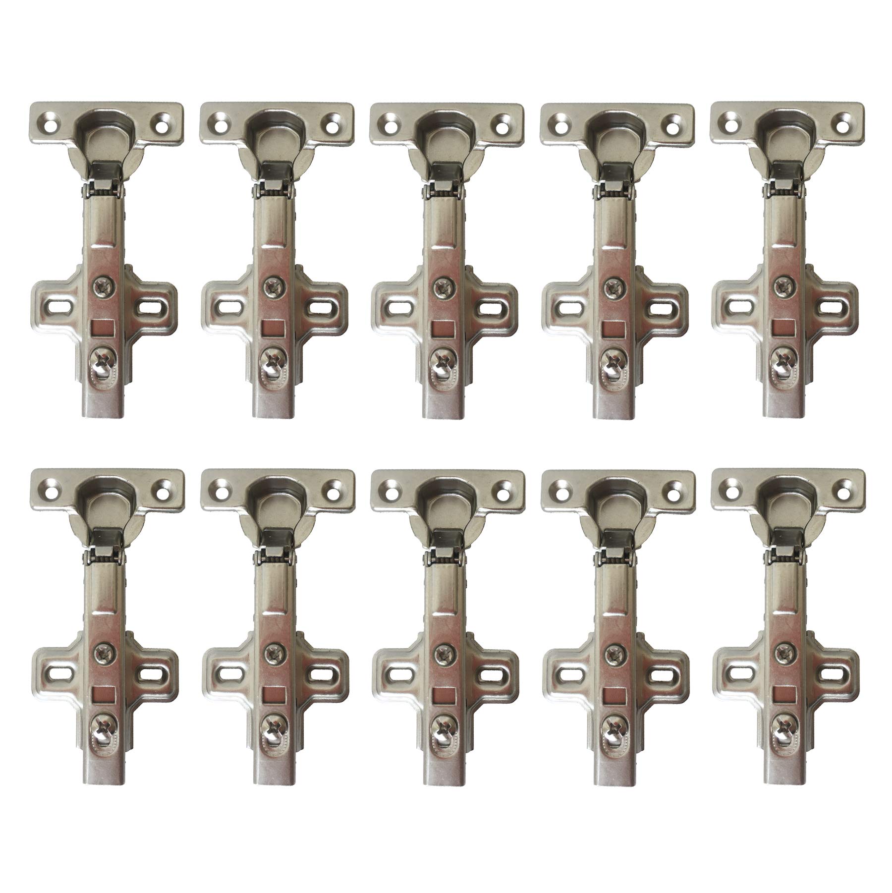 LIKERAINY 95 Degree Half Overlay Hinges 26mm with Damper Soft Closing Clip on Assembly Kitchen Cabinet Cupboard Wardrobe Door Hinge Pack of 10